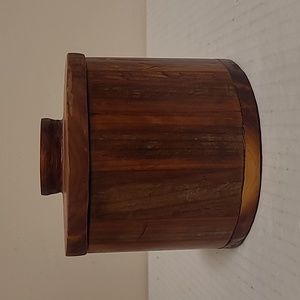 Vintage Cedar Wood Lidded Container / Stash Box